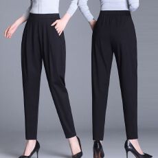 批发<b class='q'>哈伦</b>裤女新款冰丝夏季爆款高腰显瘦高档春秋大码宽松休闲裤萝卜裤