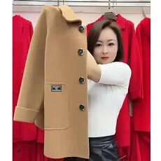 批发秋冬新款毛呢外套女中老年宽松大码<b class='q'>妈妈</b>装高档百搭外穿毛呢大衣