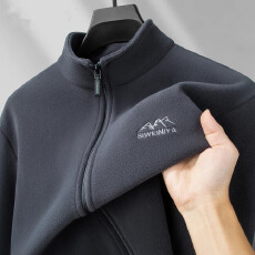 批发摇粒绒夹克春秋中年休闲立领开衫奥粒绒卫衣男士秋冬季抓绒衣外套