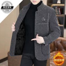 批发西装男2024<b class='q'>冬</b>季新款加绒毛呢短款大衣立领休闲爆款男士呢子外套