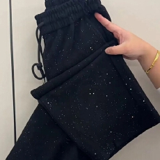 批发2026亮闪闪直筒裤夏季休闲裤气质百搭时尚减龄<b class='q'>高腰</b>显瘦女休闲<b class='q'>长裤</b>