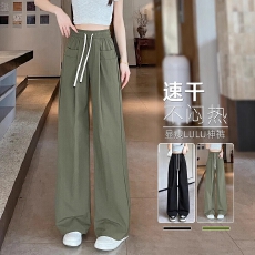 批发冰感速干裤<b class='q'>女</b>夏季薄款透气美式工装阔腿裤<b class='q'>大</b>码胖mm户外休闲直筒裤