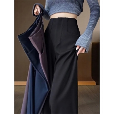 批发西装裤女春秋季2025新款高级垂坠感高腰阔腿高智感通勤黑色直筒裤