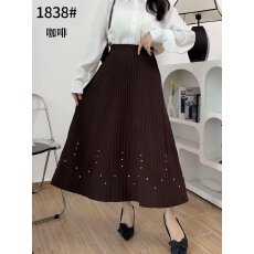 批发带钻冬季时尚保暧 厚长裙 半身裙 潮流<b class='q'>街头</b>流行松紧腰针织毛线裙