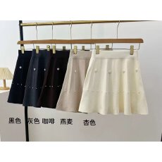 批发带钻设计冬季 时尚保暧加厚半身裙 潮流<b class='q'>街头</b>流行松紧腰针织毛线裙