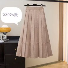 批发钉珠 长裙 冬季 打底针织半身裙 保暧 时尚潮流 <b class='q'>街头</b>流行