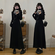 批发实拍<b class='q'>大码</b><b class='q'>女</b>装胖mm春季法式蕾丝拼接V领<b class='q'>连衣裙</b>荷叶边显瘦气质长<b class='q'>裙</b>