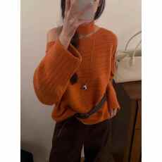 批发早秋款温柔慵懒落肩蝙蝠袖<b class='q'>宽松</b>针织小衫