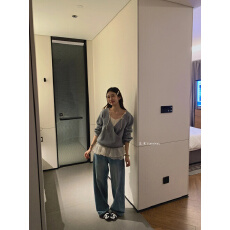 批发灰色叠穿效果卫衣 不含下装和包包
