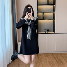批发实拍大码女装2026春季新款时尚气质韩版拼接假两件显瘦洋气连衣裙