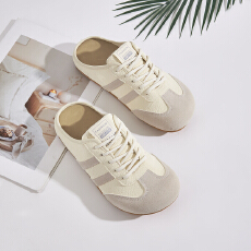批发清仓惠东代发半拖单鞋休闲布面透气舒适白色百搭女鞋shoes跑步鞋