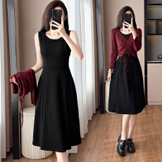 批发【上衣+<b class='q'>裙</b>子】两件套时尚洋气修身显瘦大码女装胖mm春秋季连衣<b class='q'>裙</b>