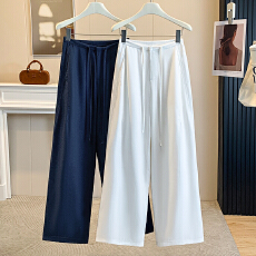 批发<b class='q'>实拍</b>亚麻裤子女夏薄款宽松凉凉裤垂感<b class='q'>大码</b>胖mm显瘦棉麻阔腿裤