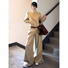 批发美式复古运动服<b class='q'>套装</b><b class='q'>女</b>春秋时尚高级感<b class='q'>卫衣</b>工装阔腿裤休闲<b class='q'>两件套</b>潮