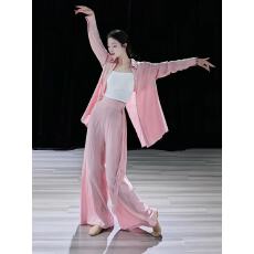 批发2026新款现代舞服女宽松显瘦长袖衬衫上衣爵士舞练功服舞蹈服套装