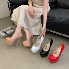 批发16cm超高跟防水台细跟高跟鞋女 夜店模特走秀恨天高35-45码