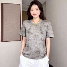 批发210克精梳紧密100%棉男女<b class='q'>情侣</b><b class='q'>重工</b>落肩潮牌满天星做旧纯色<b class='q'>短袖</b>t恤