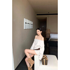 批发实拍实价  设计感一<b class='q'>字</b>肩感辣妹修身显瘦针织毛衣上衣半身<b class='q'>裤</b>裙套装