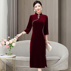 批发5770#2025妈妈礼服年轻妈妈礼服2025冬季新款喜婆婆婚宴装