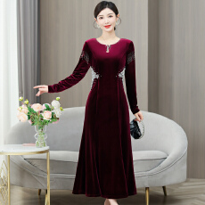 批发5772#2025妈妈礼服年轻妈妈礼服2025冬季新款喜婆婆婚宴<b class='q'>装</b>