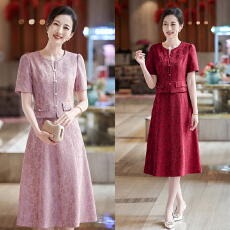 批发5829#2026新款婚礼妈妈婚宴礼服喜婆婆装敬酒<b class='q'>连衣裙</b><b class='q'>修身</b>夏