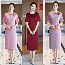 批发5865#2026妈妈礼服年轻妈妈礼服2026秋季新款喜婆婆婚宴装
