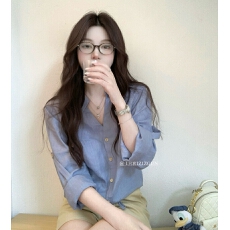 批发1只衮1Z1ZGUN私服系列轻智感 天丝亚麻防晒衬衫抽绳设计短款衬衣