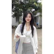 批发小仙倪子防晒衬衫女外套春夏2026新款小衫气质法式上衣白色衬衣女