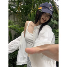 批发红人馆防晒衬衫女夏款2026新款白色外套上衣气质慵懒风法式小衬衣