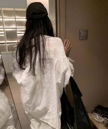 yoogirls 느슨함 센스 프로필 모양 화이트 아마 자수 긴팔 여성 셔츠 봄 여름 얇은 스타일 자외선 차단 셔츠 재킷