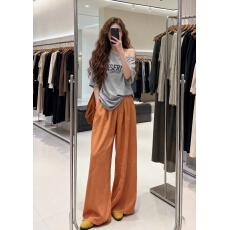 批发巨好看ins慵懒风夏天<b class='q'>套装</b>女宽松露肩短袖上衣阔腿长<b class='q'>裤</b>时尚两件套