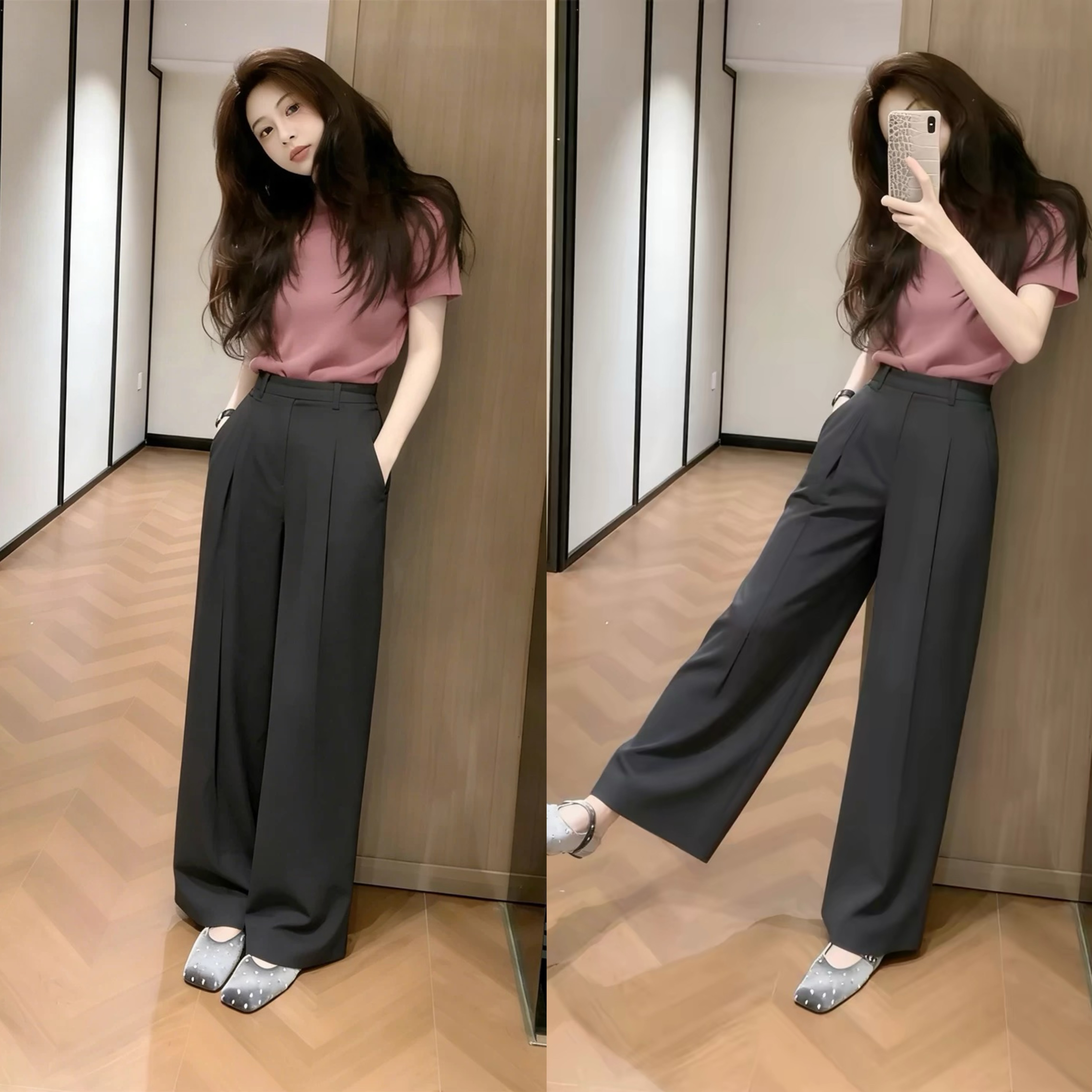 2026 새로운 빛 사람들 코치 착용 가져 가라. 전체 집합 초여름 아름다운 자이언트 잘 생긴 ~ 중 작은 키 투피스 세트 바지 여성