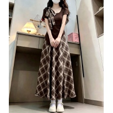 批发韩系慵懒松弛感穿搭chic高级感巨好看小个子<b class='q'>不规则</b>上衣<b class='q'>半身裙</b>套装