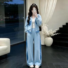 批发韩系慵懒风<b class='q'>休闲</b>运动套装女春秋2026新款连帽卫衣外套阔腿裤两件套
