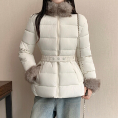 收腰羽绒棉服女2026年新款排骨棉衣修身立领棉袄冬季高级感外套