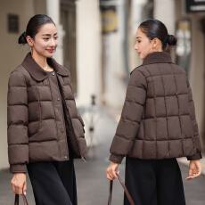 批发实拍2026<b class='q'>大码</b>新款<b class='q'>时尚</b>洋气双层翻领棉服女秋冬新款短款棉衣外套