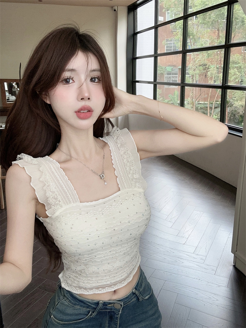 실사 순수한 욕망 밝은 훈련 레이스 슬립 쇼트 스타일 캐미솔 핫걸 맨위