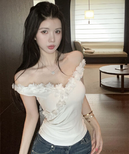실사 디자인 센스 꽃 V넥 십자가 캐미솔