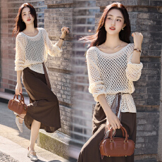 2026年春季新款毛织镂空上衣针织吊带休闲