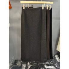 批发法式高腰气质木耳花边下摆直筒半身裙女后开叉遮胯显瘦百搭中<b class='q'>长裙</b>