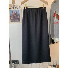 批发冬季醋酸羊毛毛呢半身裙显瘦直筒开衩松紧高腰一步裙