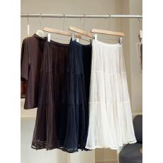 批发红人馆a字半身裙女2025新款秋冬季长裙高腰纱裙绝美巨好看的裙子