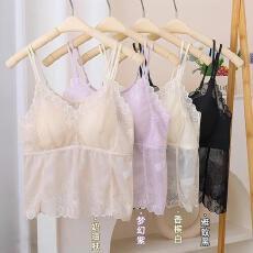 批发大码显瘦蕾丝吊带美背<b class='q'>无</b><b class='q'>钢圈</b>免穿<b class='q'>内衣</b>外内搭双肩带背心聚拢遮副乳