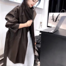 批发2025年秋季新款百搭中长款皮衣<b class='q'>外套</b>女大码胖妹妹显瘦宽松休闲大衣