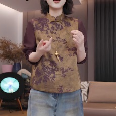 批发官图  2026<b class='q'>春</b>秋季新款女士复古休闲气质马甲背心时尚减龄立领马夹