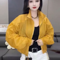 批发2026夏季新款女士轻薄立领透气短款防晒衣宽松休闲外套潮