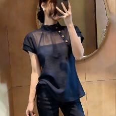 批发设计感<b class='q'>短</b>袖T恤女2026夏季新款通勤风拼接百搭气质减龄上衣