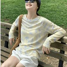 批发莱赛尔天丝女舒适宽松薄款长袖防晒T恤罩衫印花时尚上衣
