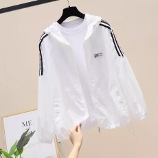 批发连帽防晒衣<b class='q'>外套</b><b class='q'>女装</b>夏季新款大码胖mm宽松时尚轻薄透气防晒服上衣