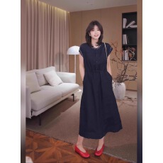 批发法式气质飞飞袖<b class='q'>连衣裙</b>女夏季大码胖mm高级复古减龄好看收腰长裙子
